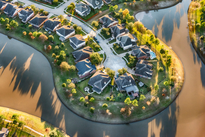 aerial photo of suburbs